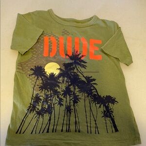Kids Olive Green Palm Tree Graphic T-Shirt